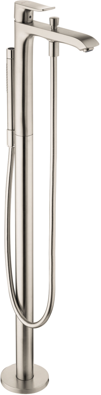 Hansgrohe Metris Freestanding Tub Filler Trim with 1.75 GPM Handshower in Brushed Nickel