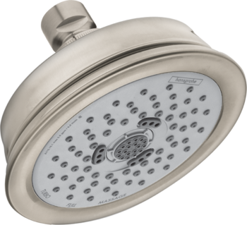 Hansgrohe Croma 100 Classic Showerhead 3-Jet, 1.8 GPM in Brushed Nickel