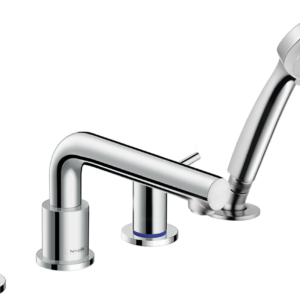 Hansgrohe Talis S 4-Hole Roman Tub Set Trim with 1.8 GPM Handshower in Chrome
