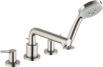 Hansgrohe Talis S 4-Hole Roman Tub Set Trim with 1.8 GPM Handshower in Brushed Nickel