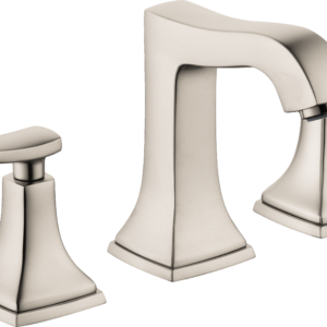 Hansgrohe Metropol Classic Widespread Faucet 110 with Lever Handles and Pop-Up Drain, 1.2 GPM in Brushed Nickel