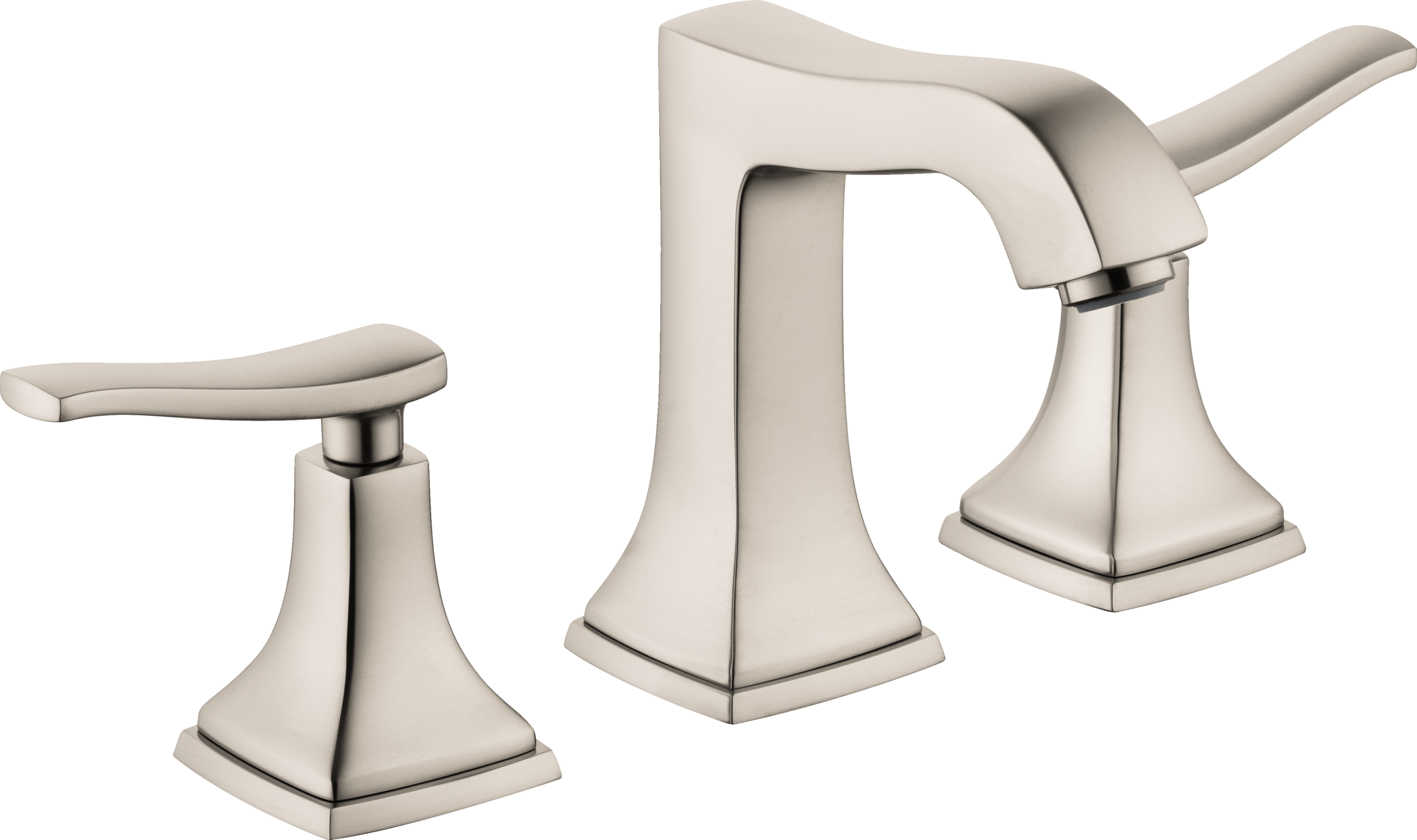 Hansgrohe Metropol Classic Widespread Faucet 110 with Lever Handles and Pop-Up Drain, 1.2 GPM in Brushed Nickel