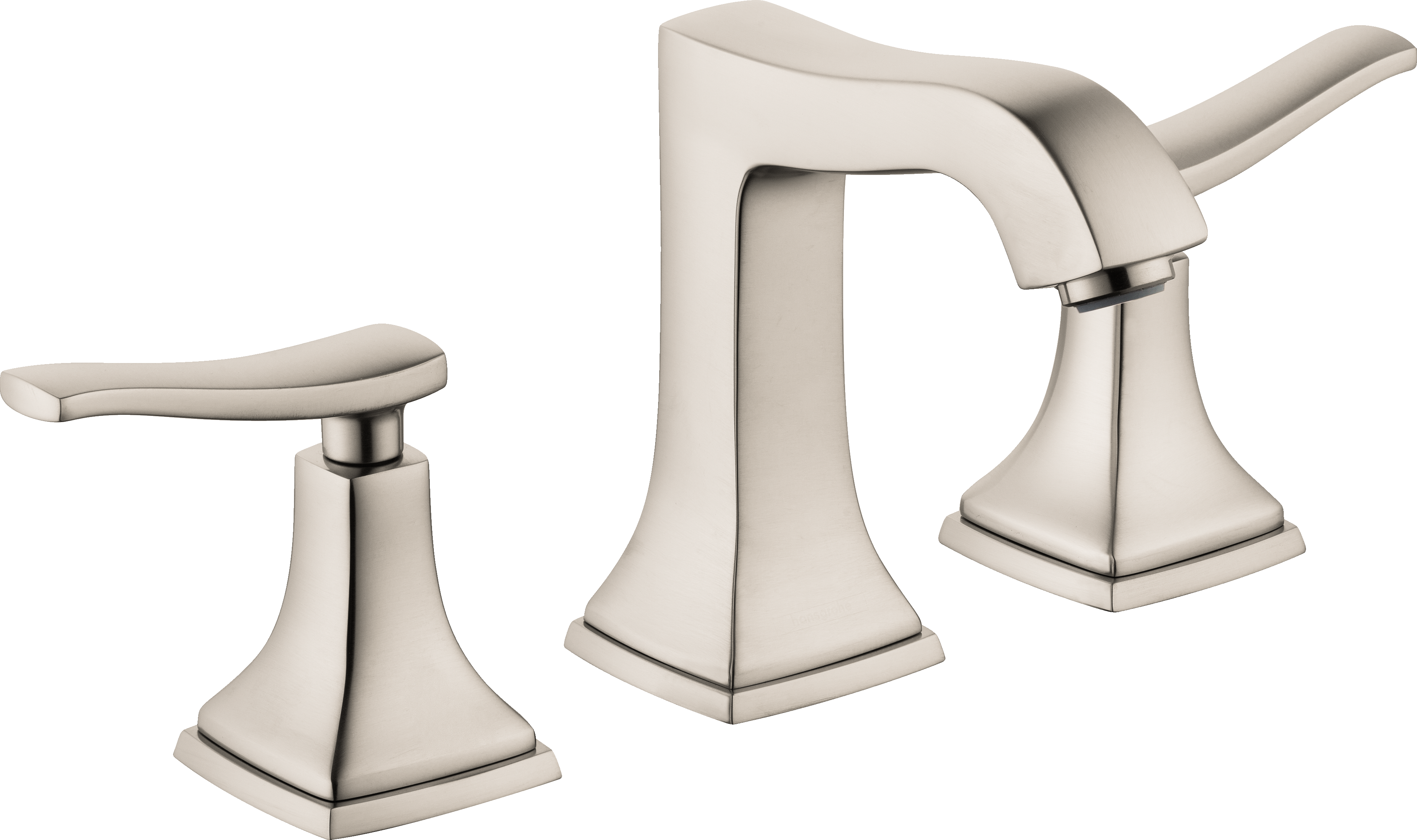 Hansgrohe Metropol Classic Widespread Faucet 110 with Lever Handles and Pop-Up Drain, 1.2 GPM in Brushed Nickel