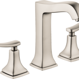 Hansgrohe Metropol Classic Widespread Faucet 160 with Lever Handles and Pop-Up Drain, 1.2 GPM in Brushed Nickel