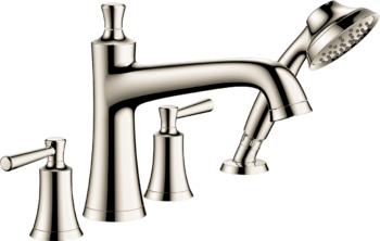 Hansgrohe Joleena 4-Hole Roman Tub Set Trim with 1.75 GPM Handshower in Polished Nickel