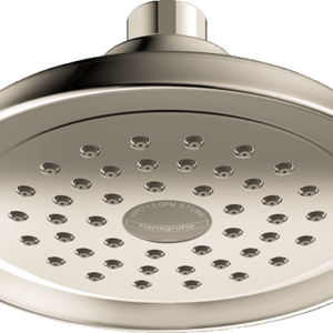 Hansgrohe Joleena Showerhead 150 1-Jet, 1.5 GPM in Polished Nickel