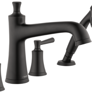 Hansgrohe Joleena 4-Hole Roman Tub Set Trim with 1.75 GPM Handshower in Matte Black