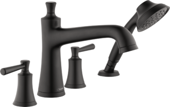 Hansgrohe Joleena 4-Hole Roman Tub Set Trim with 1.75 GPM Handshower in Matte Black