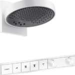 Hansgrohe Rainfinity Showerhead 250 3-Jet, 2.5 GPM with RainSelect Thermostatic Trim for 4 Functions in Matte White