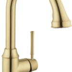 Hansgrohe Talis C HighArc Kitchen Faucet, 2-Spray Pull-Down, 1.75 GPM in Brushed Gold Optic