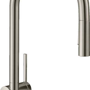 Hansgrohe Talis N HighArc Kitchen Faucet, O-Style 2-Spray Pull-Down, 1.75 GPM in Steel Optic
