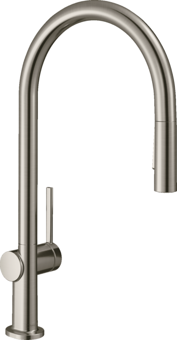 Hansgrohe Talis N HighArc Kitchen Faucet, O-Style 2-Spray Pull-Down, 1.75 GPM in Steel Optic