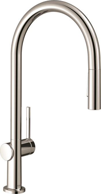 Hansgrohe Talis N HighArc Kitchen Faucet, O-Style 2-Spray Pull-Down, 1.75 GPM in Polished Nickel