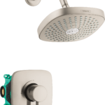 Hansgrohe Croma Select E Pressure Balance Shower Set with Rough, 2.0 GPM  in Brushed Nickel