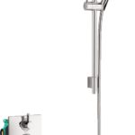 Hansgrohe Raindance E Thermostatic Showerhead/Wallbar Set with Rough, 2.0 GPM in Chrome