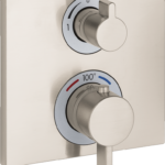 Hansgrohe Ecostat Square Thermostatic Trim with Volume Control in Brushed Nickel
