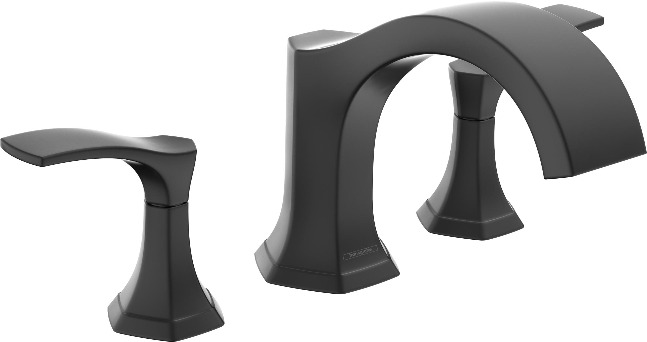 Hansgrohe Locarno 3-Hole Roman Tub Set Trim in Matte Black