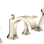 Hansgrohe Locarno 4-Hole Roman Tub Set Trim with 1.75 GPM Handshower in Polished Nickel