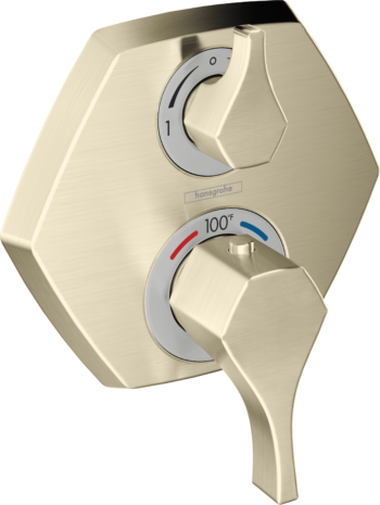 Hansgrohe Locarno Thermostatic Trim with Volume Control in Brushed Nickel