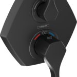 Hansgrohe Locarno Thermostatic Trim with Volume Control in Matte Black