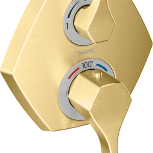 Hansgrohe Locarno Thermostatic Trim with Volume Control and Diverter in Brushed Gold Optic