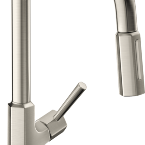 Hansgrohe Locarno HighArc Kitchen Faucet, 2-Spray Pull-Down, 1.75 GPM in Steel Optic