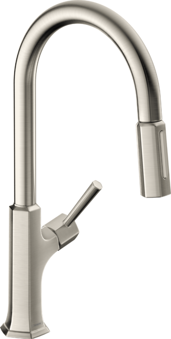 Hansgrohe Locarno HighArc Kitchen Faucet, 2-Spray Pull-Down, 1.75 GPM in Steel Optic