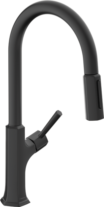 Hansgrohe Locarno HighArc Kitchen Faucet, 2-Spray Pull-Down, 1.75 GPM in Matte Black