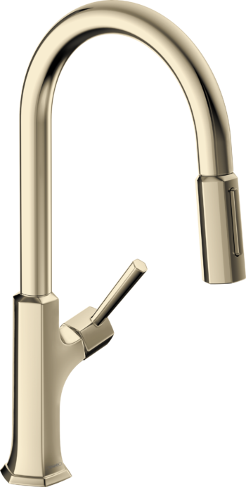 Hansgrohe Locarno HighArc Kitchen Faucet, 2-Spray Pull-Down, 1.75 GPM in Polished Nickel