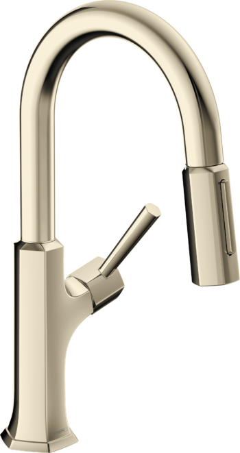 Hansgrohe Locarno Prep Kitchen Faucet, 2-Spray Pull-Down, 1.75 GPM in Polished Nickel
