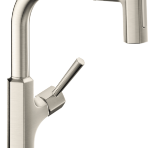 Hansgrohe Locarno HighArc Kitchen Faucet, 2-Spray Pull-Out, 1.75 GPM in Steel Optic