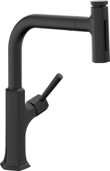 Hansgrohe Locarno HighArc Kitchen Faucet, 2-Spray Pull-Out, 1.75 GPM in Matte Black