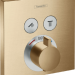 Hansgrohe ShowerSelect Thermostatic Trim for 2 Functions, Square in Brushed Bronze