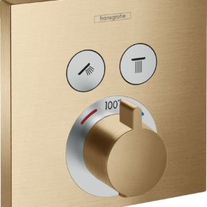 Hansgrohe ShowerSelect Thermostatic Trim for 2 Functions, Square in Brushed Bronze