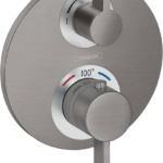 Hansgrohe Ecostat S Thermostatic Trim with Volume Control in Brushed Black Chrome