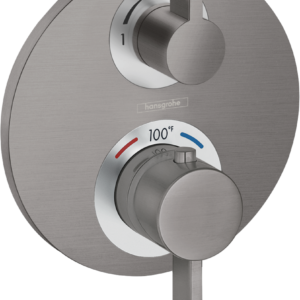 Hansgrohe Ecostat S Thermostatic Trim with Volume Control and Diverter in Brushed Black Chrome