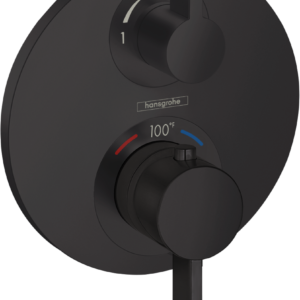 Hansgrohe Ecostat S Thermostatic Trim with Volume Control and Diverter in Matte Black