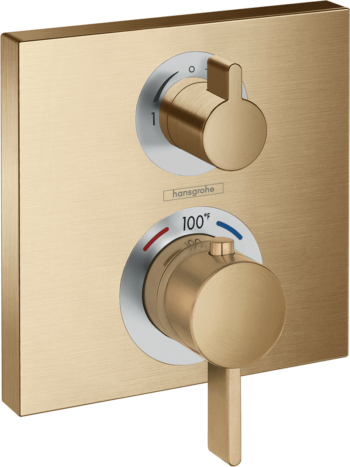 Hansgrohe Ecostat Square Thermostatic Trim with Volume Control and Diverter in Brushed Bronze