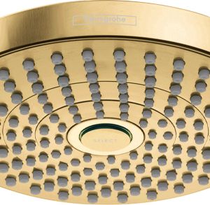 Hansgrohe Croma Select S Showerhead 180 2-Jet, 1.8 GPM in Brushed Gold Optic