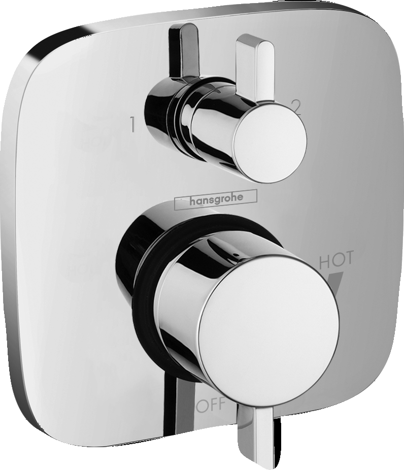 Hansgrohe Ecostat Pressure Balance Trim Square with Diverter in Chrome