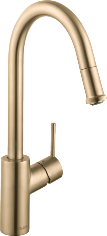 Hansgrohe Talis S² HighArc Kitchen Faucet, 1-Spray Pull-Down, 1.75 GPM in Brushed Gold Optic