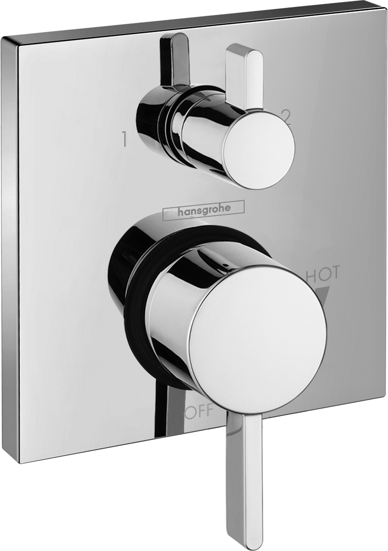 Hansgrohe Ecostat Pressure Balance Trim Square with Diverter in Chrome