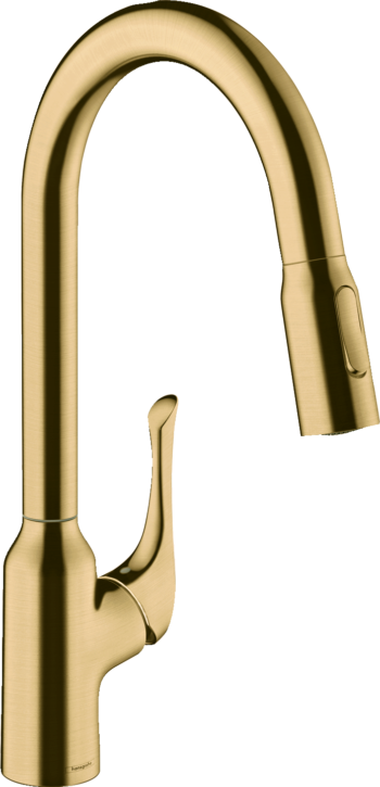 Hansgrohe Allegro N HighArc Kitchen Faucet, 2-Spray Pull-Down, 1.75 GPM in Brushed Gold Optic