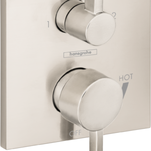 Hansgrohe Ecostat Pressure Balance Trim Square with Diverter in Brushed Nickel
