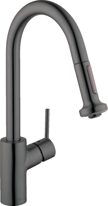 Hansgrohe Talis S² HighArc Kitchen Faucet, 2-Spray Pull-Down, 1.5 GPM in Brushed Black Chrome