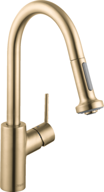 Hansgrohe Talis S² Prep Kitchen Faucet, 2-Spray Pull-Down, 1.75 GPM in Brushed Gold Optic