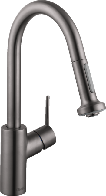 Hansgrohe Talis S² Prep Kitchen Faucet, 2-Spray Pull-Down, 1.75 GPM in Brushed Black Chrome