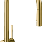 Hansgrohe Talis N HighArc Kitchen Faucet, O-Style, 2-Spray Pull-Down, 1.75 GPM in Brushed Gold Optic