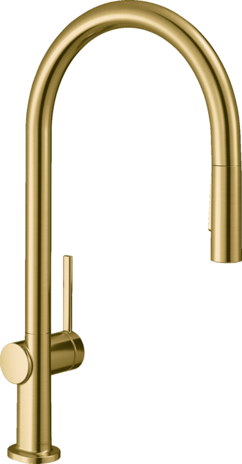 Hansgrohe Talis N HighArc Kitchen Faucet, O-Style, 2-Spray Pull-Down, 1.75 GPM in Brushed Gold Optic