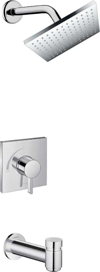 Hansgrohe Vernis Shape Pressure Balance Tub/Shower Set, 1.75 GPM in Chrome